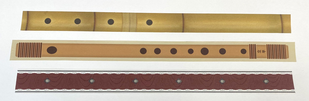 3種和楽器マスキングテープ（ほうがくのわ 尺八、立平 篠笛、TAIKO-LAB 和太鼓）
