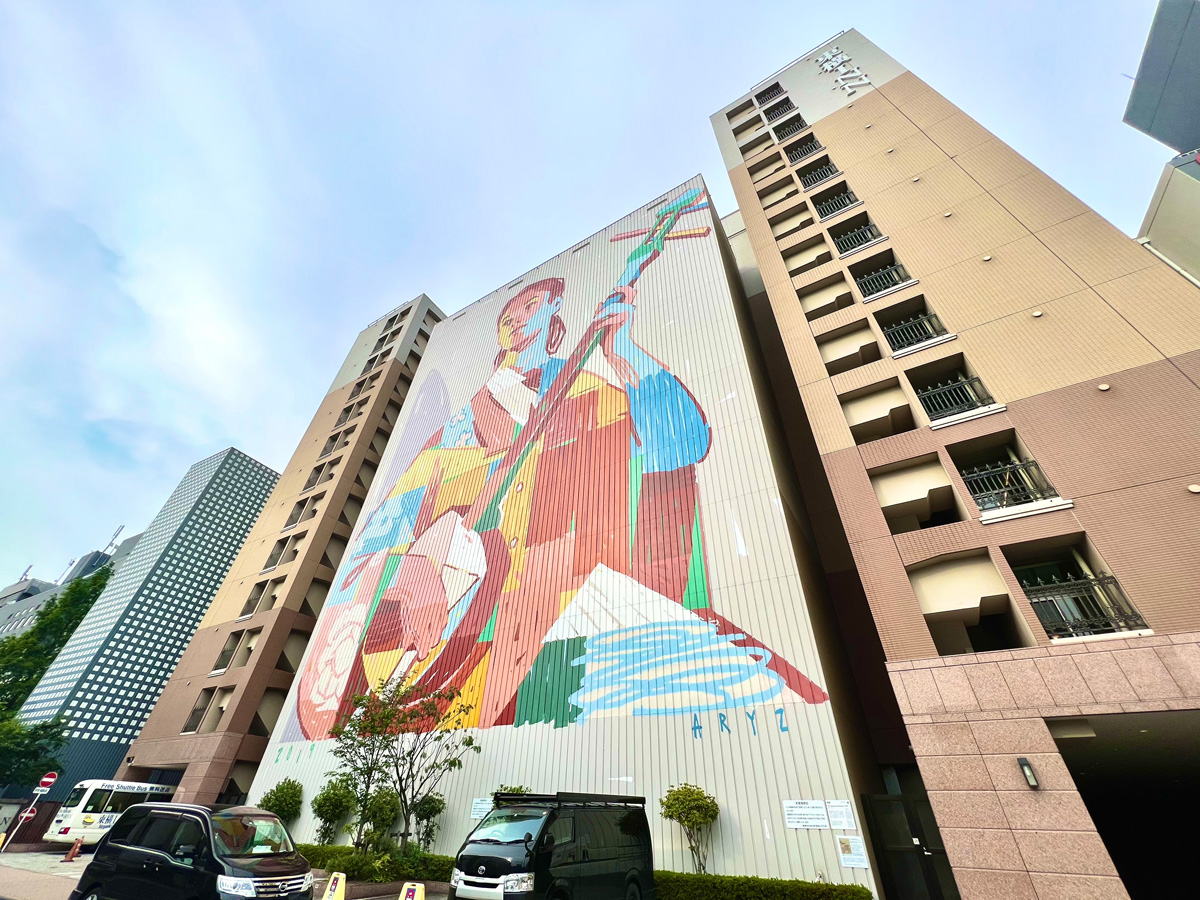 東京・天王洲アイル 謎の巨大三味線壁画を追う！